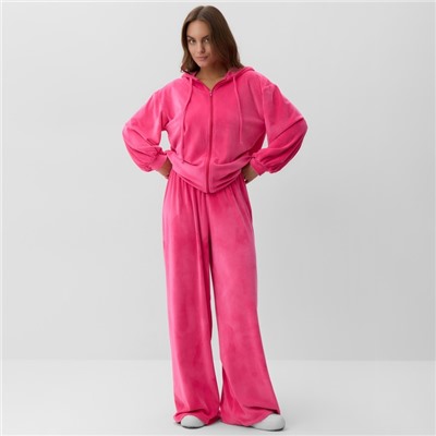 Костюм женский (толстовка, брюки) KAFTAN Plushy, размер 40-42, фуксия
