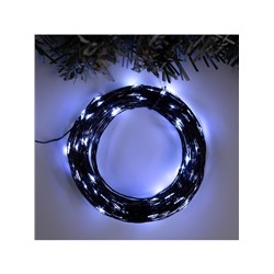 Гирлянда «Нить» 20 м роса, IP20, чёрная нить, 200 LED, свечение белое, 12 В