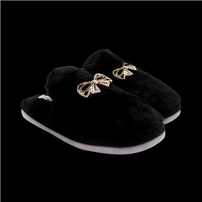 Тапочки меховые 10219 черные