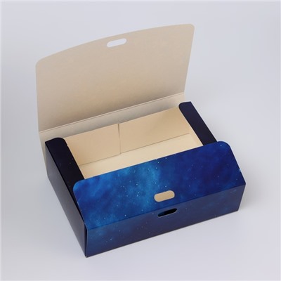 Коробка подарочная новогодняя складная, упаковка, «Космическое воспоминания», 16×12×5 см