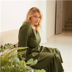 Платье миди женское MIST plus-size, размер 50, хаки