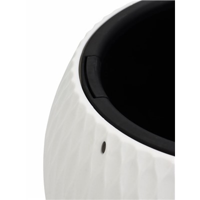 Кашпо для цветов «Жемчужина», 4 л, d=29 см, h=19.5 см, пластик, со вставкой, подвесное, белое