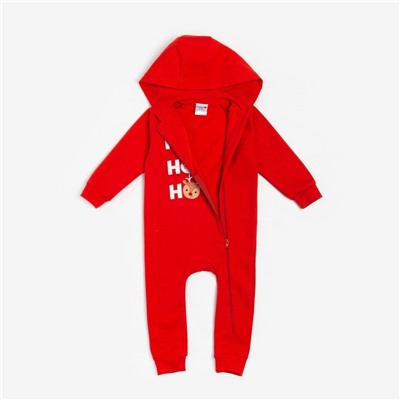 Комбинезон детский с капюшоном «Крошка Я. Новогодние зверята», рост 68-74 см, красный