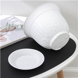 Горшок для цветов с поддоном СибПолимер «Ангара», 2.5 л, пластиковый, белый