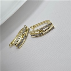 Серьги ювелирная бижутерия Итальянское золото (покрытие желтое 14к), вставка: фианиты, цвет: прозрачный, арт.216.420