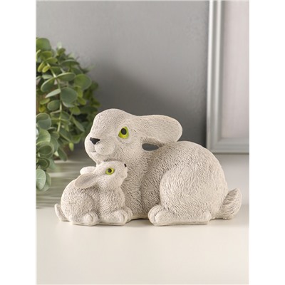 Фигурка гипс «Кролики пасхальные», 10×10×18 см, серый