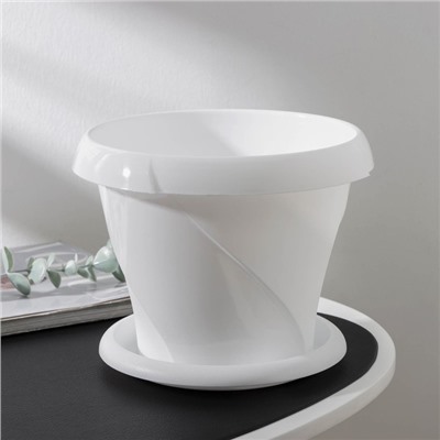 Горшок для цветов с поддоном «Флориана», 2.8 л, d=20 см, h=18.2 см, белый