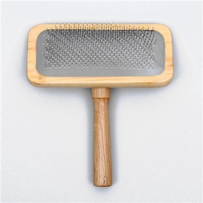 Пуходерка в деревянном корпусе, с каплями, 12.2×13.5 см