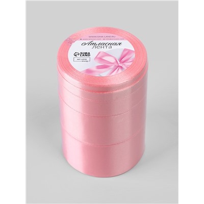 Атласная лента, набор 5 шт., 6/10/20/40/50 мм, 23±1 м, розовая №04