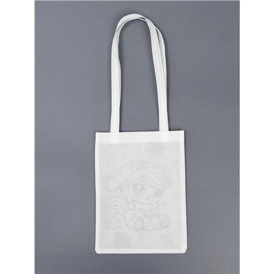 Сумка-Шопер детская, под роспись «Новогодняя лошадка»