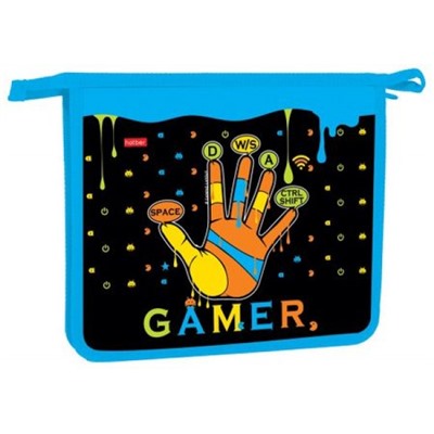 Папка для тетрадей А5 на молнии сверху пластиковая  "Old gamer" (084867) 01011 Хатбер