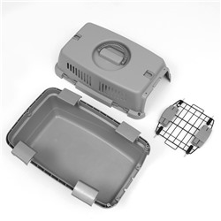 Переноска пластиковая «Неон» 48×32×29.5 см, вес животного до 12 кг, серая