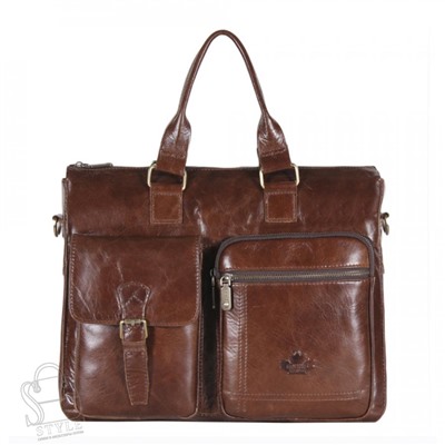 Портфель мужской кожаный 0065Z brown Zinimsk