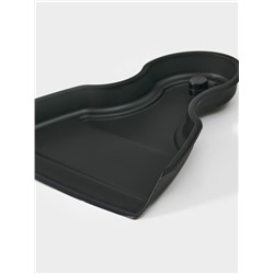 Щётка с совком Meli, бамбуковая ручка, 18×14 см, чёрная