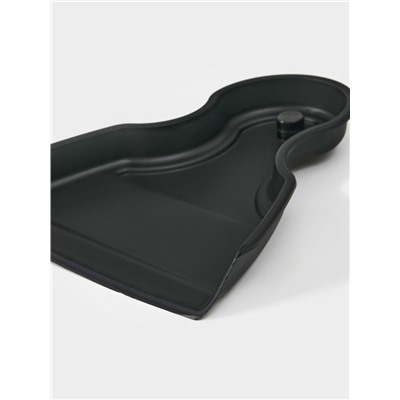 Щётка с совком Meli, бамбуковая ручка, 18×14 см, чёрная