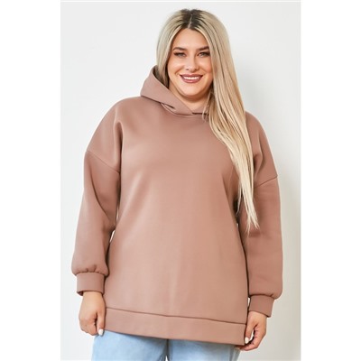 Худи женское Luxury Plus, размер 66, коричневое