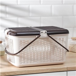 УЦЕНКА Корзина для пикника 45×30×24 см, светло-коричневая, без крышки