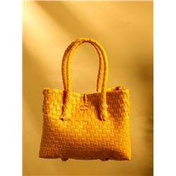 Сумка плетёная пластиковая, 23×11×30 см, жёлтая