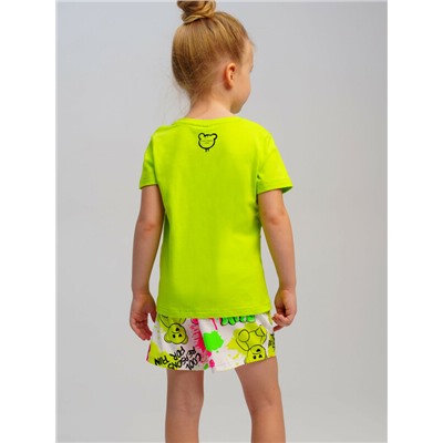 Комплект трикотажный для девочек: фуфайка (футболка), шорты