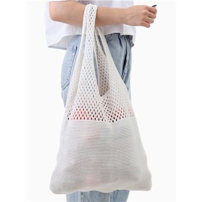 Сумка-авоська плетёная, клетка 0.5 см, белая