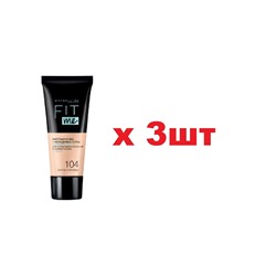 Maybelline New York Тональный крем Fit me 30мл тон 104 ванильно-бежевый 3шт