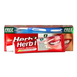 Dabur Herb'l Anti Ageing Toothpaste with Toothbrush / Дабур Зубная Паста Антивозрастная Натуральная + Зубная Щётка Ср. Жесткости 150 г