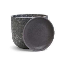 Горшок для цветов «Пряности», 2.9 л, d=19 см, h=16 см, керамический, с поддоном, серый