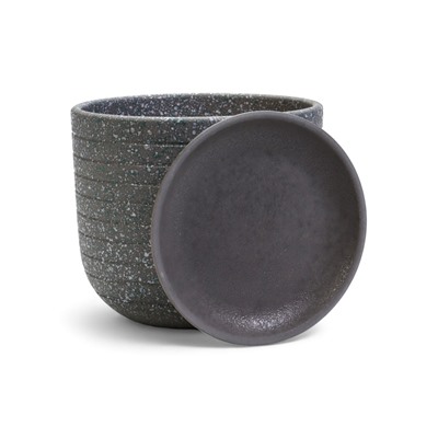Горшок для цветов «Пряности», 2.9 л, d=19 см, h=16 см, керамический, с поддоном, серый