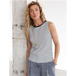 Топ в полоску из премиального хлопка с эластаном