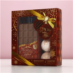 Подарочный набор новогодний «Счастья в Новом году!», гель для душа 300 мл, бомбочки для ванны 4×40 г, Чистое счастье