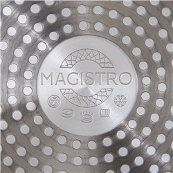 Сковорода Magistro Natural. Brown, d=26 см, кованый алюминий, ручка soft-touch, антипригарное покрытие, индукция, коричневая