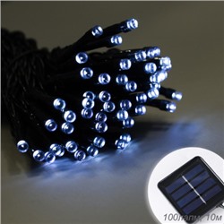 Гирлянда с питанием от солнечных элементов 10 м 100 лампочек 6 режимов / DPM-5801 /уп 100/ белый свет
