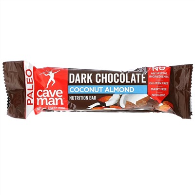 Caveman Foods, Nutrition Bars, Dark Chocolate Coconut Almond, 12 Bars, 1.41 oz (40 g) Each