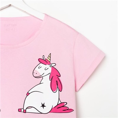Пижама женская (футболка, шорты) KAFTAN Unicorns, размер 48-50