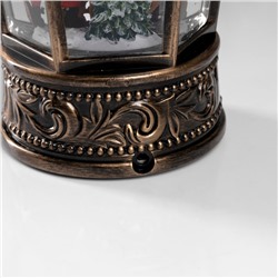 Светодиодная фигура «Дед Мороз и ёлка» 14×22×14 см, пластик, батарейки АААх3 (не в комплекте), свечение тёплое белое