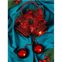 Украшение новогоднее «Зимнее волшебство. Колокольчики», 19×41 см, красное