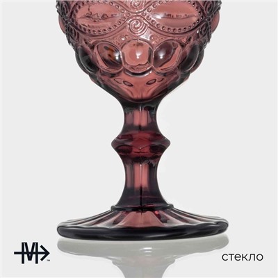 Бокалы для вина Magistro «Ла-Манш», 250 мл, набор 2 шт., стекло, розовые