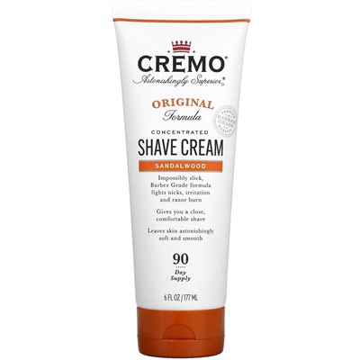 Cremo, Original Shave Cream, Sandalwood, 6 fl oz (177 ml)
