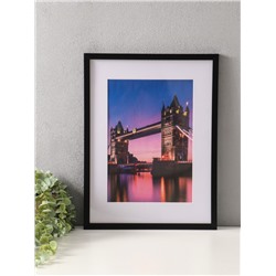 Фоторамка для фото 30×40 см, с паспарту 21×30 см, Lumo, чёрный