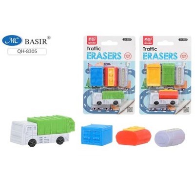 Набор "Ластик-игрушка конструктор" "TRAFFIC" в блистере 145х95 мм QH-8305 Basir