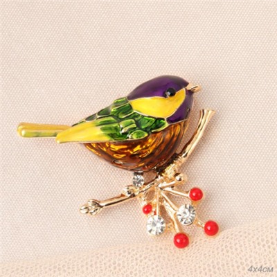 Брошь Птички 4,5 см / GM294 /уп 36/