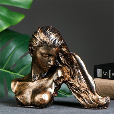 Подставка для бутылки «Девушка с волосами», под бронзу, 17×22×11 см