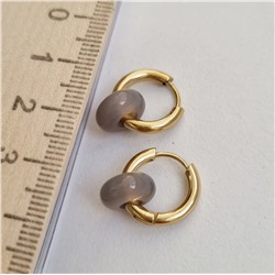 Серьги ювелирная бижутерия "Бублики" со сьемными подвесками, цвет золото, 131415, арт.847.011