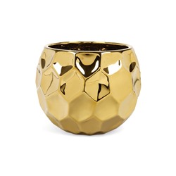 Декоративное кашпо для цветов «Солнечный шар», 2.5 л, 18×15×15.3 см, керамика, золотистое