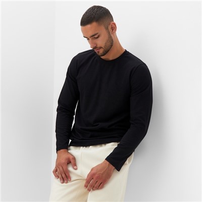 Лонгслив мужской MINAKU: Basic line MAN, размер 46, чёрный