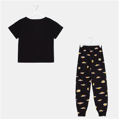 Пижама женская (футболка, брюки) KAFTAN Egg, размер 40-42, чёрная