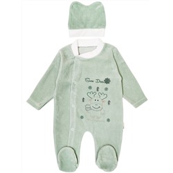 1628 Комбинезон+шапочка велюр