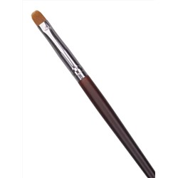 Kristaller Кисть для макияжа бровей, глаз и губ, «язычок» средний, дерево, нейлон, коричневый, 16 см 27867