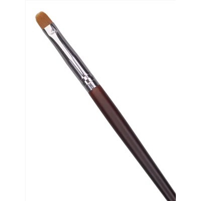 Kristaller Кисть для макияжа бровей, глаз и губ, «язычок» средний, дерево, нейлон, коричневый, 16 см 27867