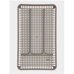 Лоток под столовые приборы 4 отделения, 29,5х18х4 см, цвет серый